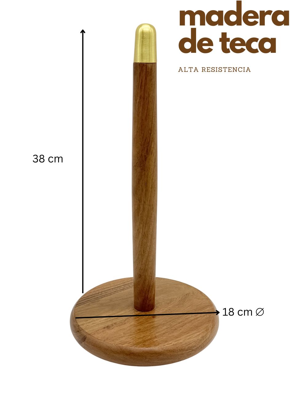 Portarollos Para Papel de Cocina de Madera