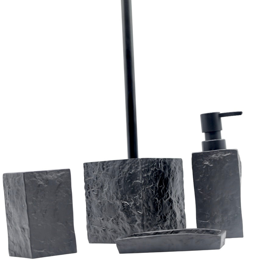 Set Jabonera de Baño Color Negro
