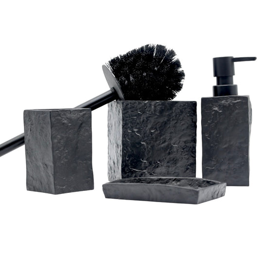 Set Jabonera de Baño Color Negro